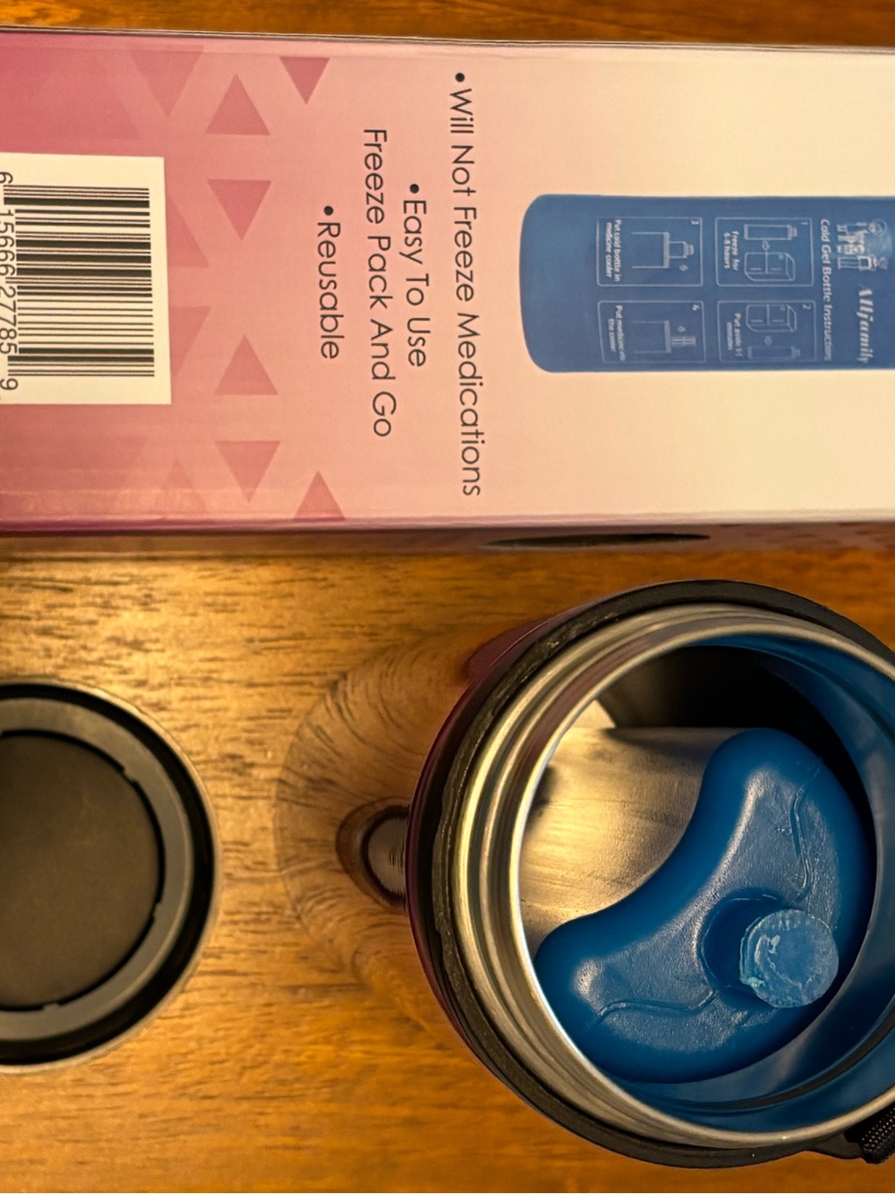 Metallic Raspberry Insulated Medication Cooler Bottle - Picture 3 of 4